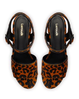 Women's Miso Animal Print Calf Hair High Heel Platform Sandals