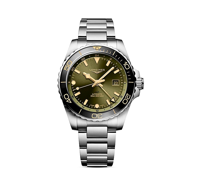 Longines Hydroconquest Gmt Watch, 43mm In Green/silver