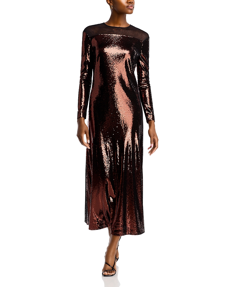 Misook Sequined Long Sleeve Dress