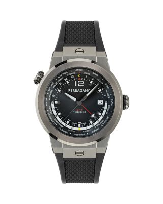 Ferragamo - F-80 GMT Worldtime Silicone Watch, 43mm