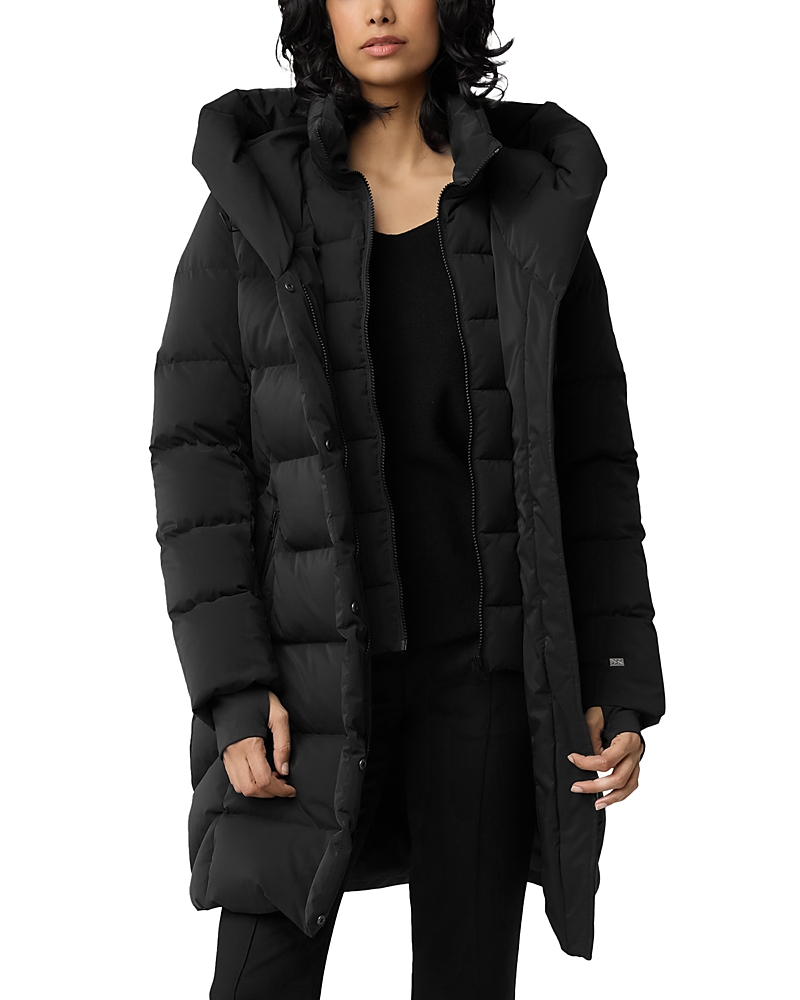 Soia & Kyo Hooded Water Repellent Down Puffer Coat In Black