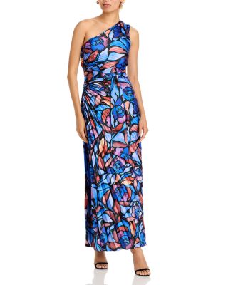 Estelle printed satin dress