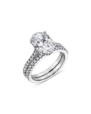 Bloomingdale's Fine Collection - Lab Grown Diamond Oval & Round Bridal Set in 18K White Gold, 3.50 ct. t.w.