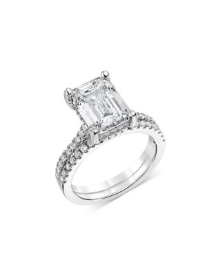 Bloomingdale's Fine Collection - Lab Grown Diamond Emerald Cut & Round Bridal Set in 18K White Gold, 4.50 ct. t.w.