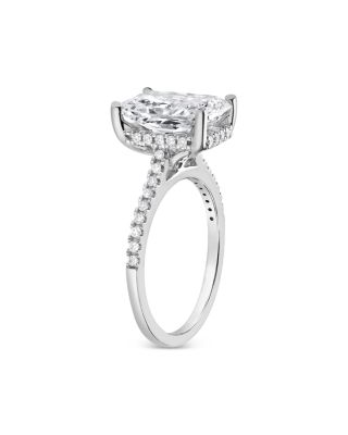 Certified Lab Grown Diamond Radiant Cut & Round Bridal Set in 18K White Gold, 4.50 tcw