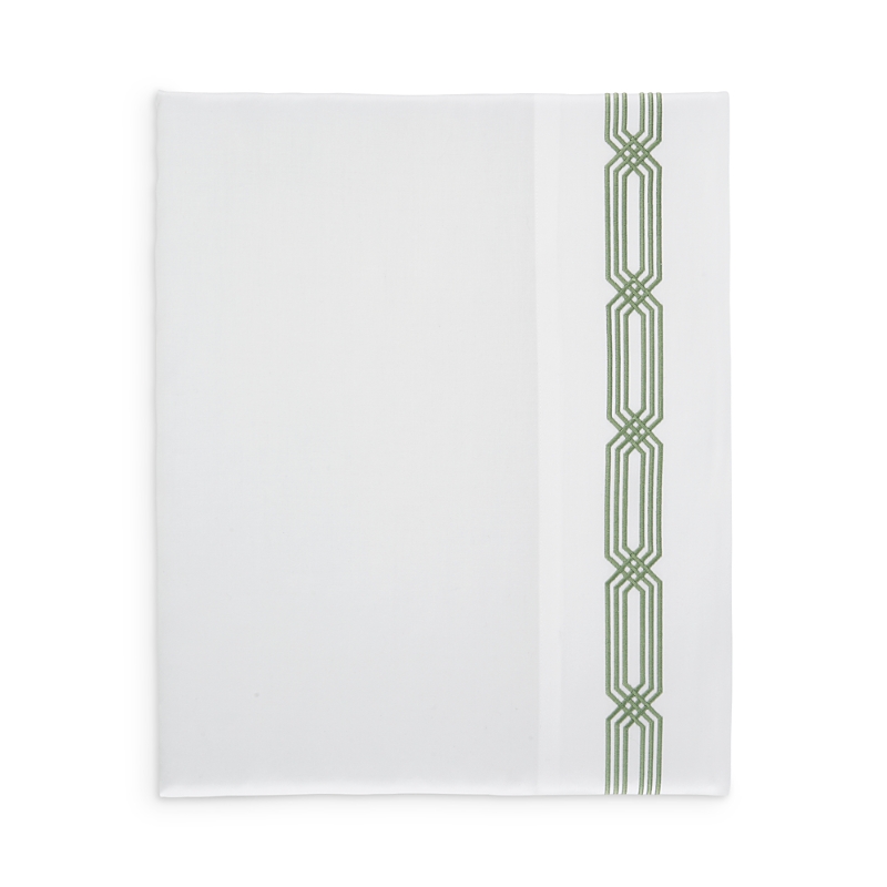 Hudson Park Collection Italian Tivoli Embroidered Flat Sheet, King - Exclusive In Sage Green