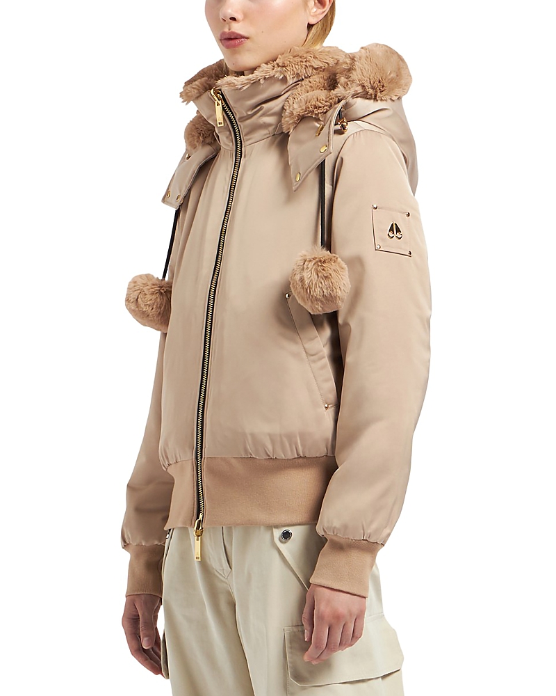 Moose Knuckles Debbie Reversible Bomber Jacket In Champagne