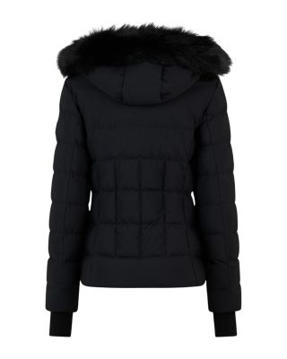 Betta Shearling Trim Down Puffer Jacket