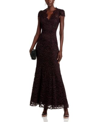 Scalloped-Edge Lace Gown