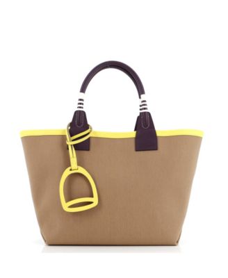 Pre-Owned HERMÈS - 25 Sac Steeple Tote Toile with Leather
