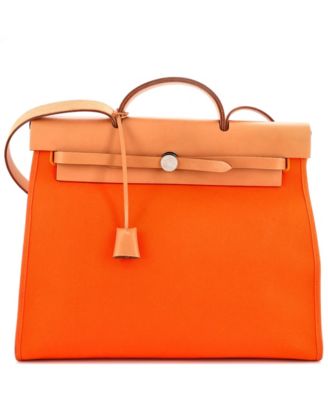 Pre-Owned HERMÈS - 39 Herbag Zip Leather and Toile