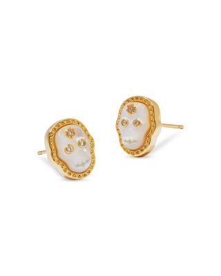 Kendra Scott Pave & Mother Of Pearl Skeleton Stud Earrings