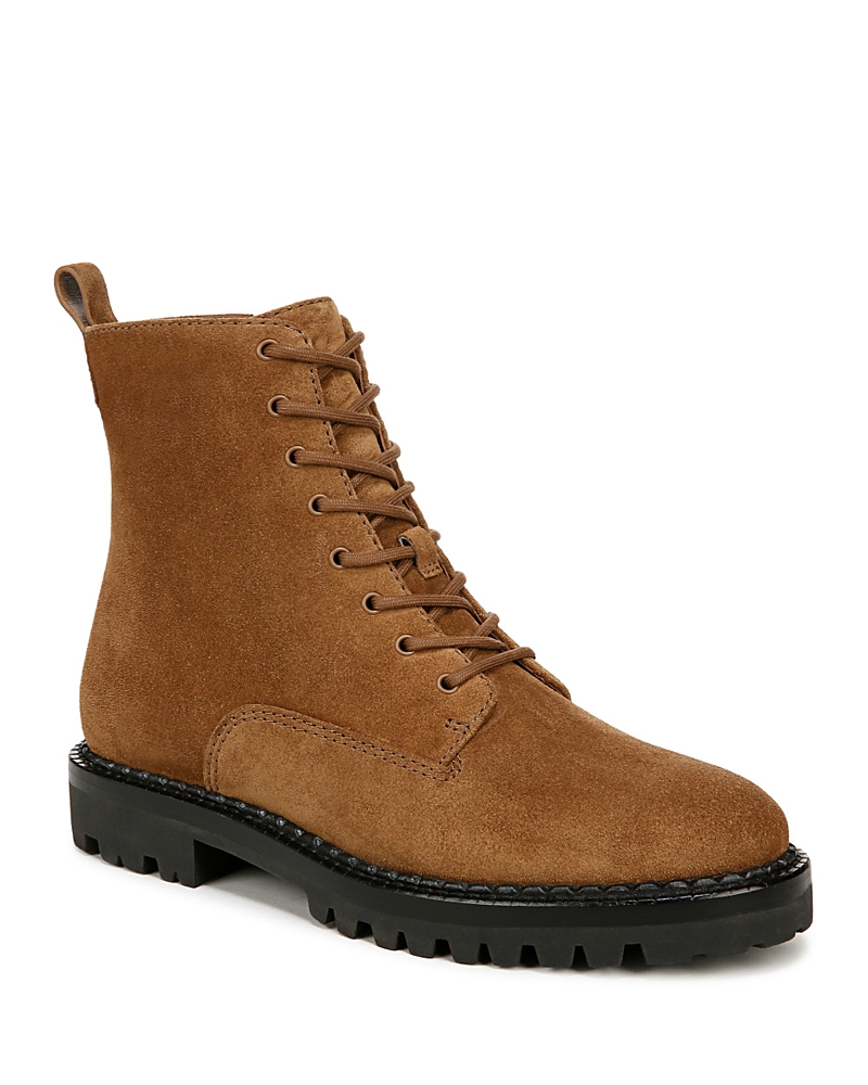 Vince Cabria Suede Water-repellant Combat Boots In Elmwood Brown Suede