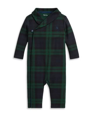 Ralph Lauren - Boys' Plaid Interlock Shawl Coverall - Baby