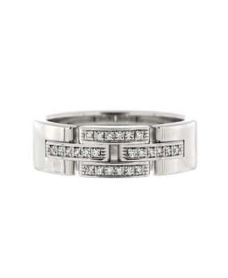 Pre-Owned Cartier - Maillon Panthere 3 Row Band Ring 18K White Gold with Diamonds