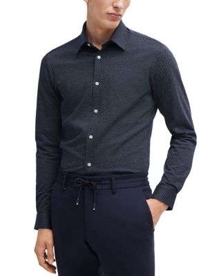 BOSS - Cotton Birdseye Slim Fit Button Down Shirt