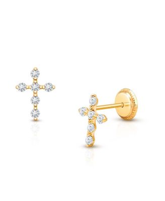 Children's 14K Gold Light of Heaven Studs Girls' Screw Back Earrings
