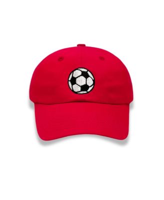Bits & Bows - Boys' Soccer Baseball Hat in Red- Little Kid, Big Kid