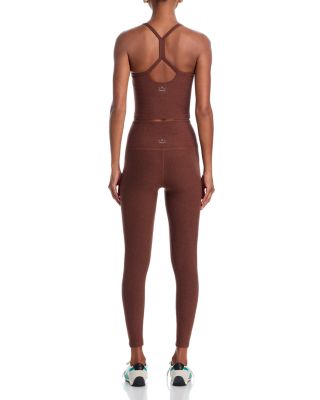 Spacedye Slim Racerback Cropped Tank in Bold Mocha Heather