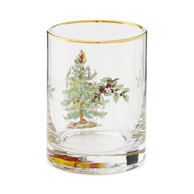Christmas Tree Double Old-Fashioned Glass, Set of 4