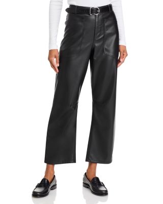 STEVE MADDEN - Haniel Faux Leather Barrel Leg Pants