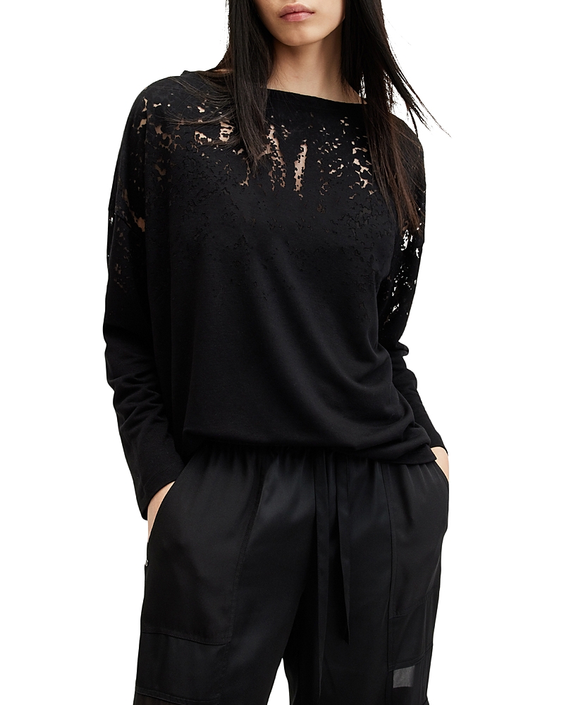 Allsaints Rita Snake Tee In Black