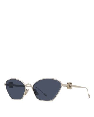 Loewe Gold Anagram Hexagonal Cat-eye Sunglasses In Silver/denim