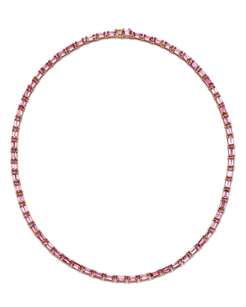 Bloomingdale's Pink Sapphire Tennis Necklace in 14K Rose Gold