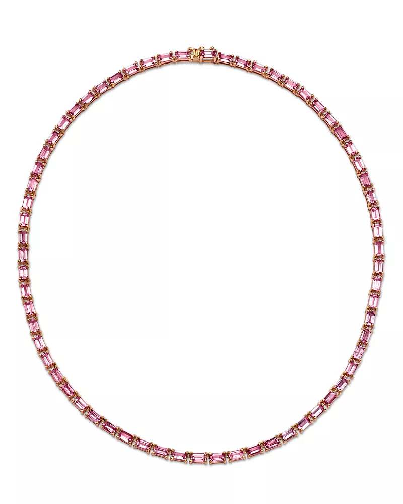 Bloomingdale's Pink Sapphire Tennis Necklace in 14K Rose Gold