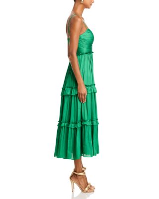Ruched Ruffled Midi Dress - Exclusive
