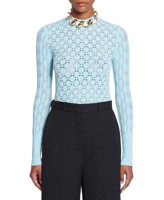 Lanvin Long-Sleeved Top In Lace Effect Knit