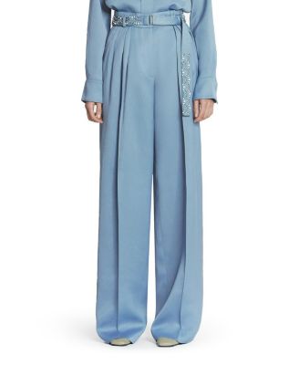 Lanvin Embroidered Wide-Leg Pants