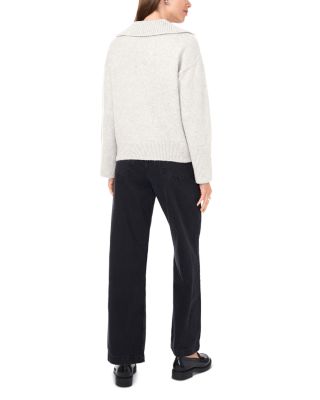 V Neck Spread Collar Sweater