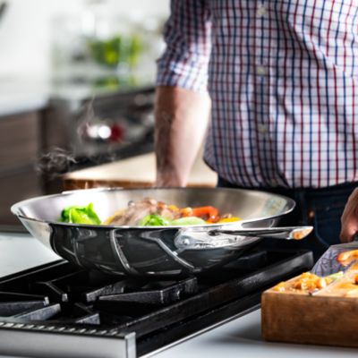 D3 Stainless Steel 14" Open Stir Fry Pan