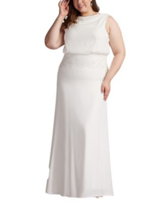 Tadashi Shoji Lilo Back Drape Gown - Plus Size