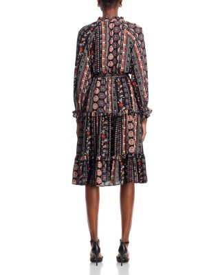 Tiered Long Sleeve Midi Dress