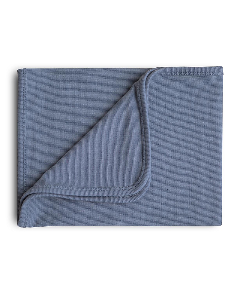 Mushie Unisex Ribbed Baby Blankets In Tradewinds