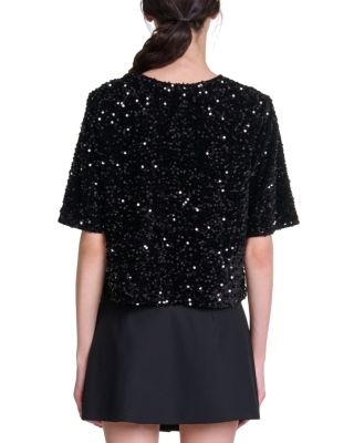 Lequinou Velvet and Sequin Top