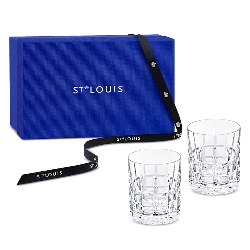 Saint Louis Manhattan Double Rock Glasses, Set Of 2