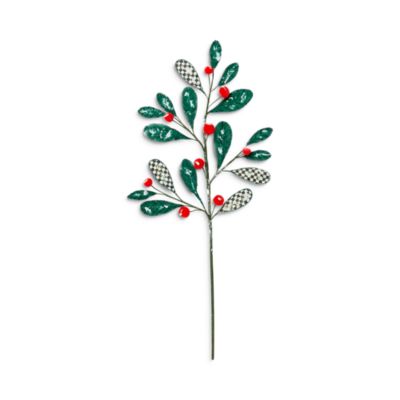 Mackenzie-Childs Cozy Christmas Mistletoe Spray Stem