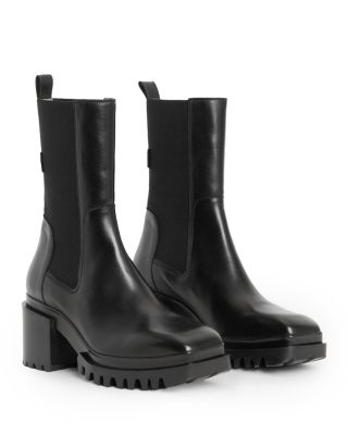 ALLSAINTS - Women's Skarlet Square Toe Stretch Block Heel Ankle Boots