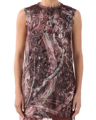 Silk Printed Organza Sheath Dress