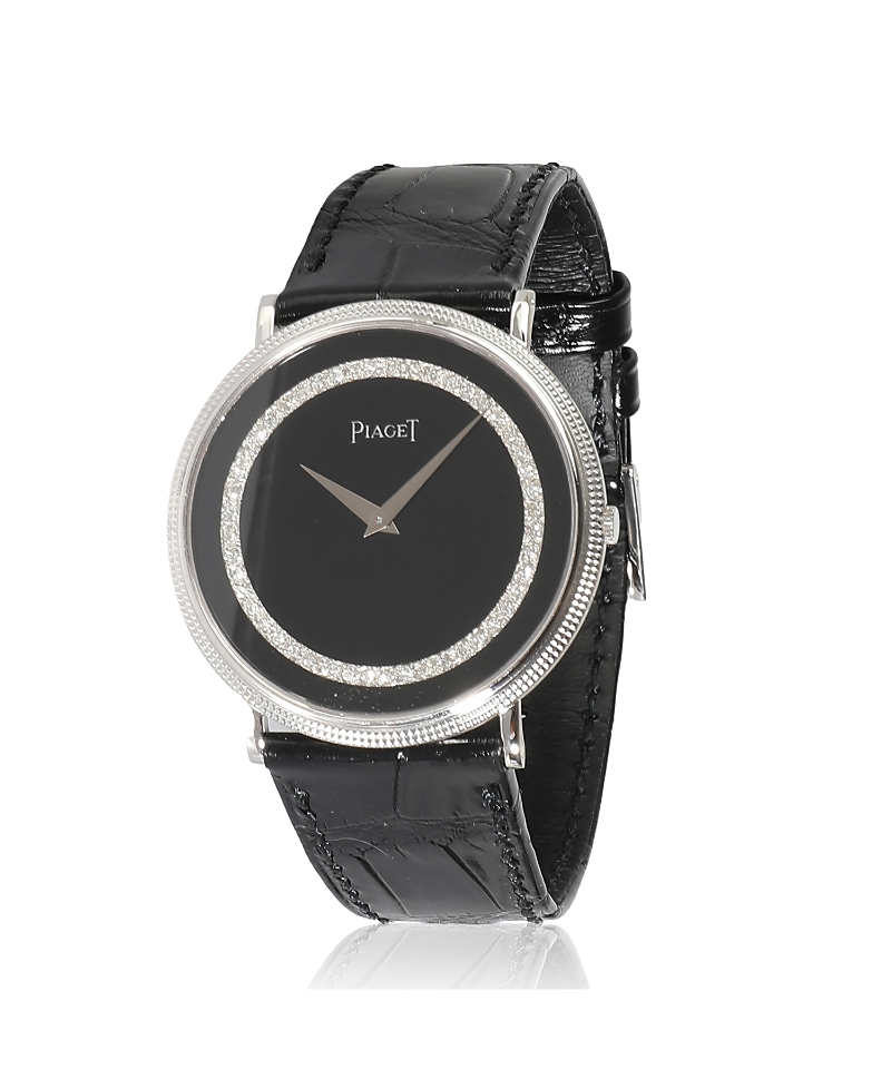 Pre-owned Pre-owned Piaget Piaget White Gold Watch Altiplano Traditional 9031 34.00mm In Black
