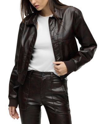 Hudson - Faux Leather Bomber Jacket