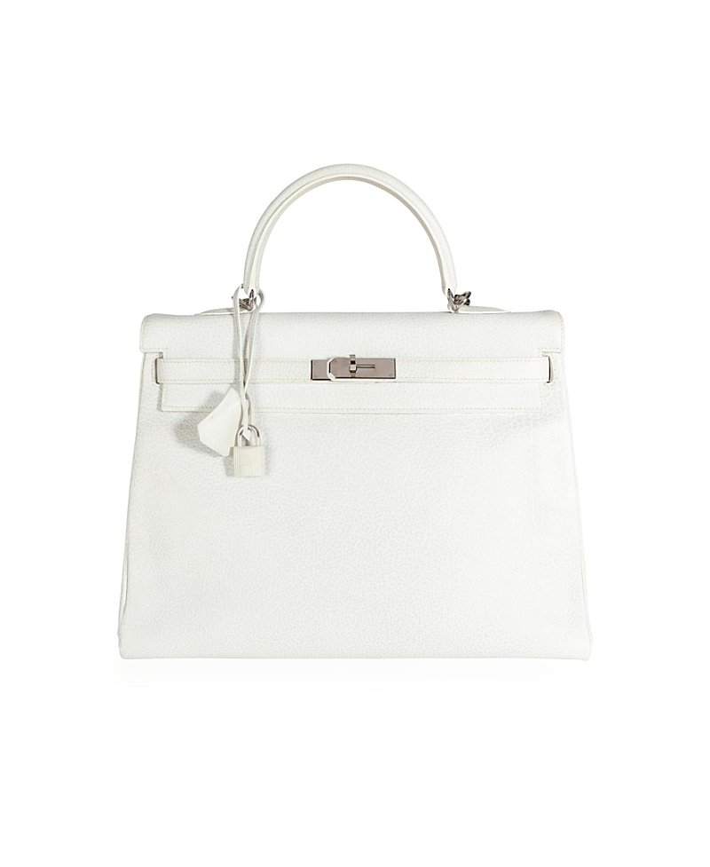 Pre-owned Pre-owned Hermes Hermes Kelly Leather Handbag In White