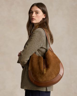 Polo ID Large Suede Shoulder Bag