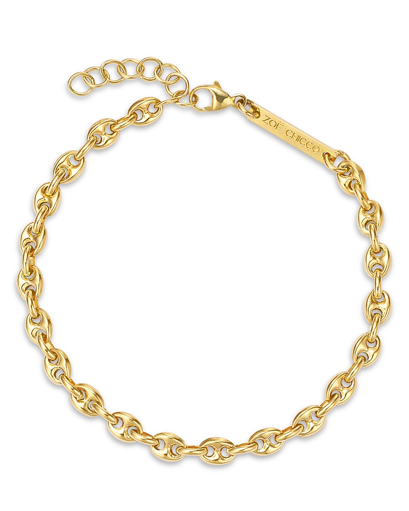 Zoë Chicco 14k Yellow Gold Heavy Metal Puff Mariner Link Chain Bracelet In Gold