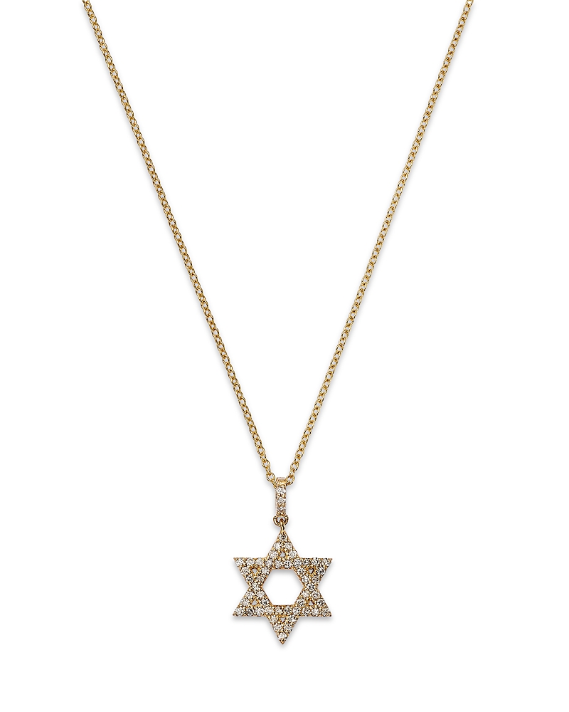 Bloomingdale's Fine Collection Bloomingdale's Diamond Star Of David Pendant Necklace In 14k Yellow Gold, 0.25 Ct. T. W. In Gold