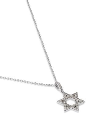 Diamond Star of David Pendant Necklace Earrings in 14K White Gold, 0.25 tcw 