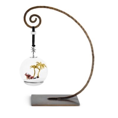 Island Santa Snow Globe Ornament